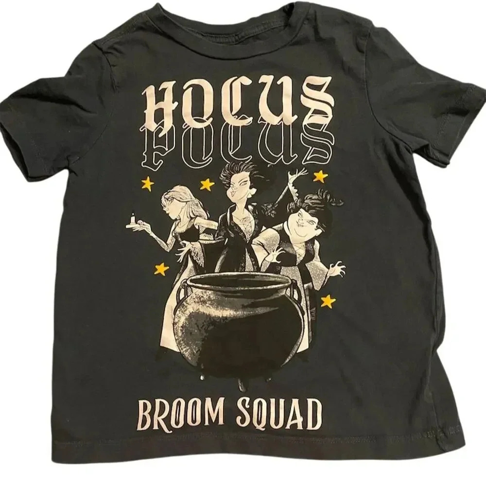 Disney Hocus Pocus Girls Broom Squad T-Shirt Black Size S Halloween